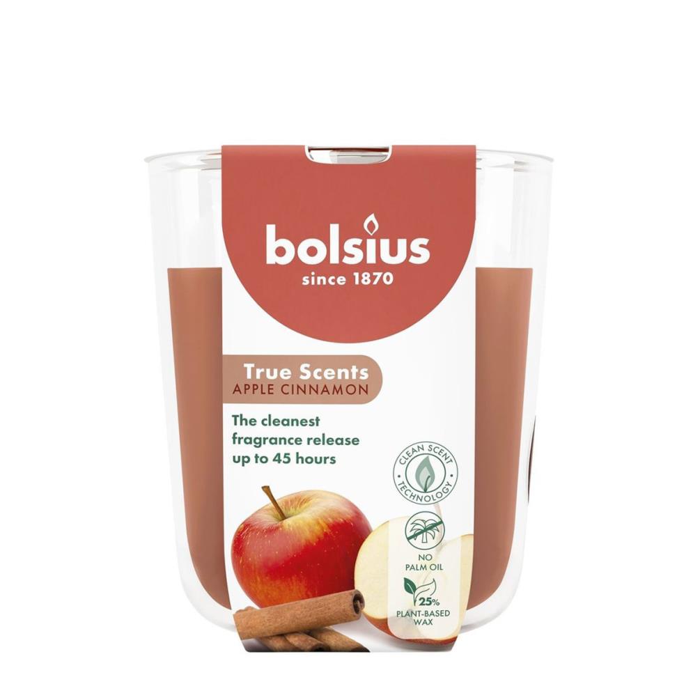 Bolsius Apple Cinnamon True Scents Medium Glass Jar Candle £5.84